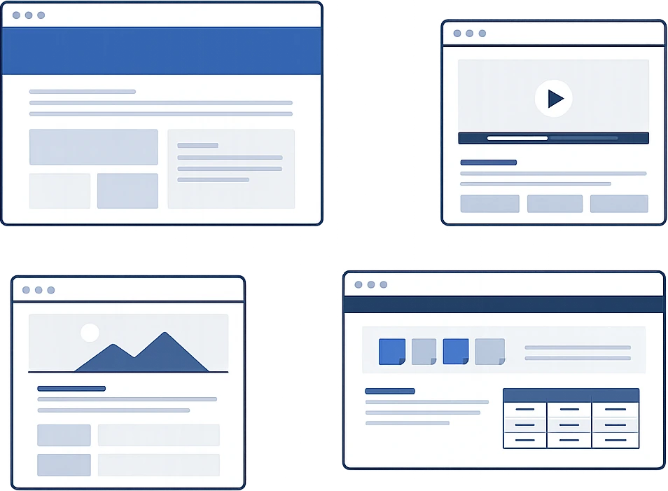 Getrennte Websites ohne gemeinsame Plattform